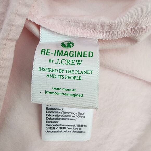 J. Crew Top Womens Size Medium Pink Cotton Poplin Puff Long Sleeve Eyelet Blouse - Picture 9 of 11